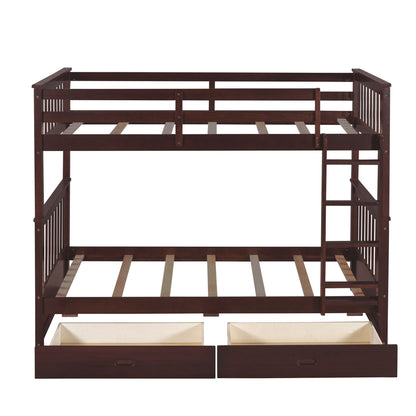 Bunk Bed With Ladders & 2 Storage Drawers