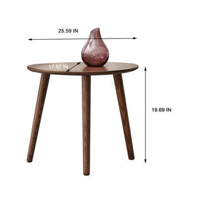 Pebble-Shaped Solid Oak Wood Coffee Table