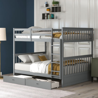 Bunk Bed With Ladders & 2 Storage Drawers