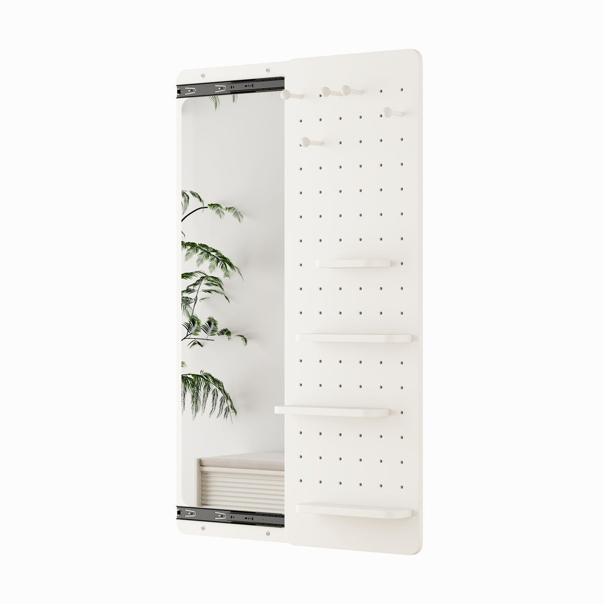 Wall Mounted Full Length Mirror with Shelf