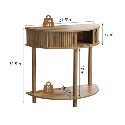 Half Moon Console Table Walnut
