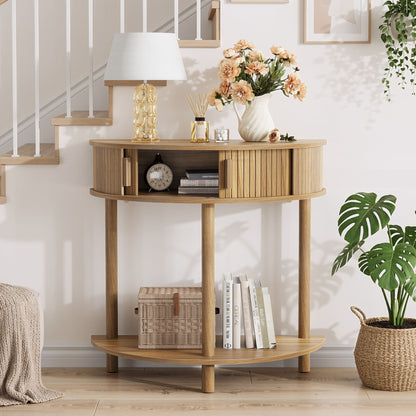 Half Moon Console Table Walnut