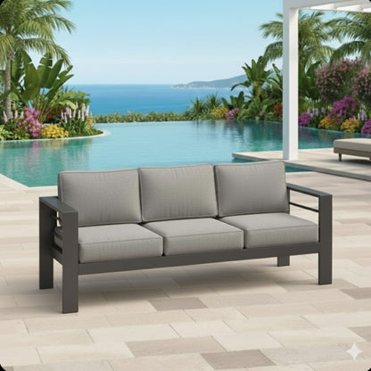 3-Seat All-Weather Patio Sofa with Cushions