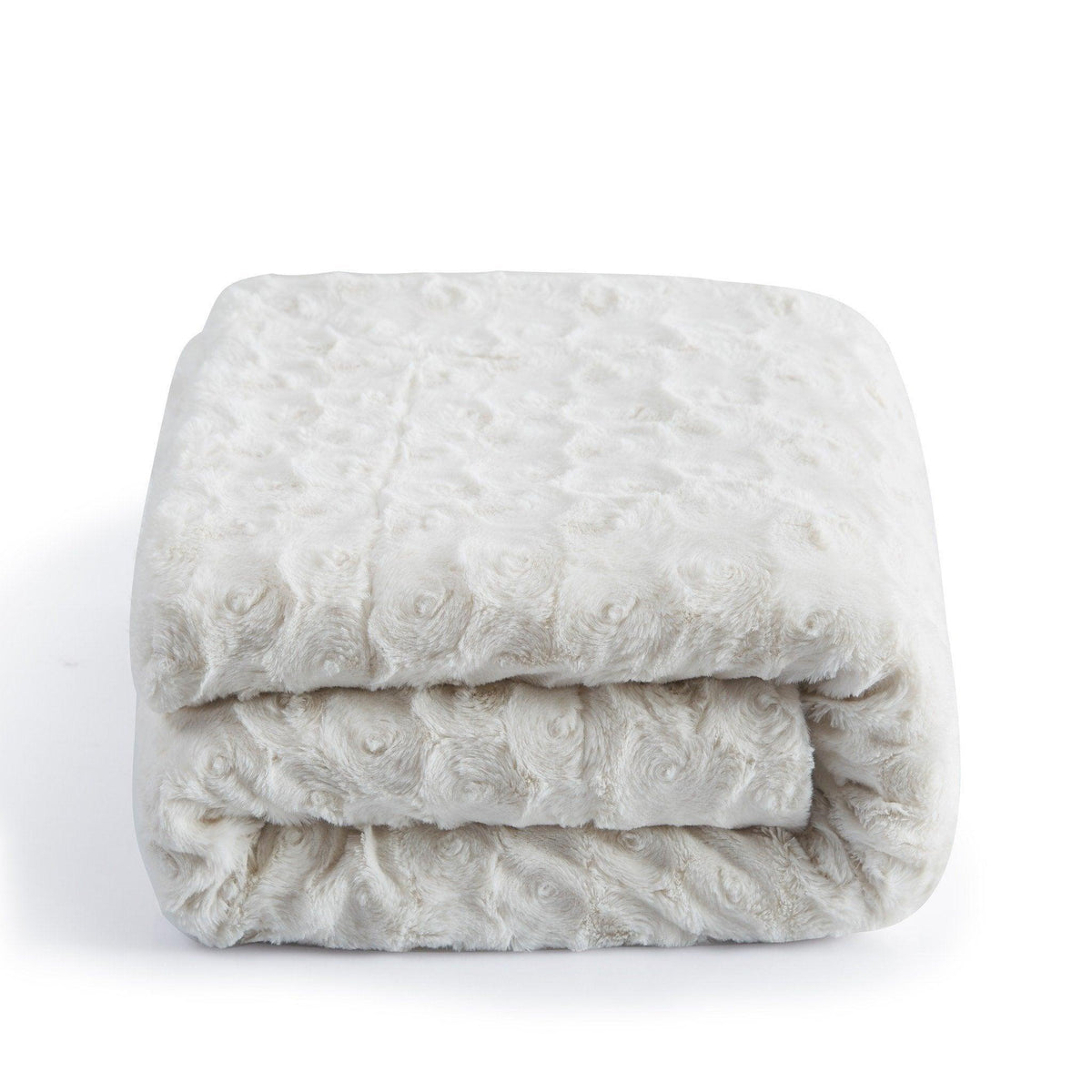 White Roses Faux Fur Sherpa Throw Blanket