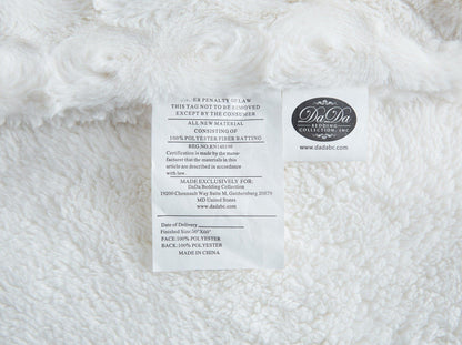 White Roses Faux Fur Sherpa Throw Blanket