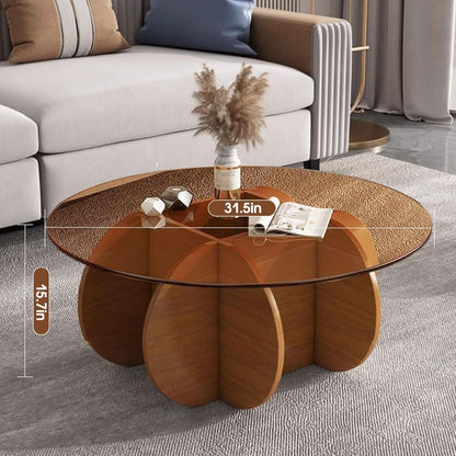 Contemporary Circular Glass Coffee Table