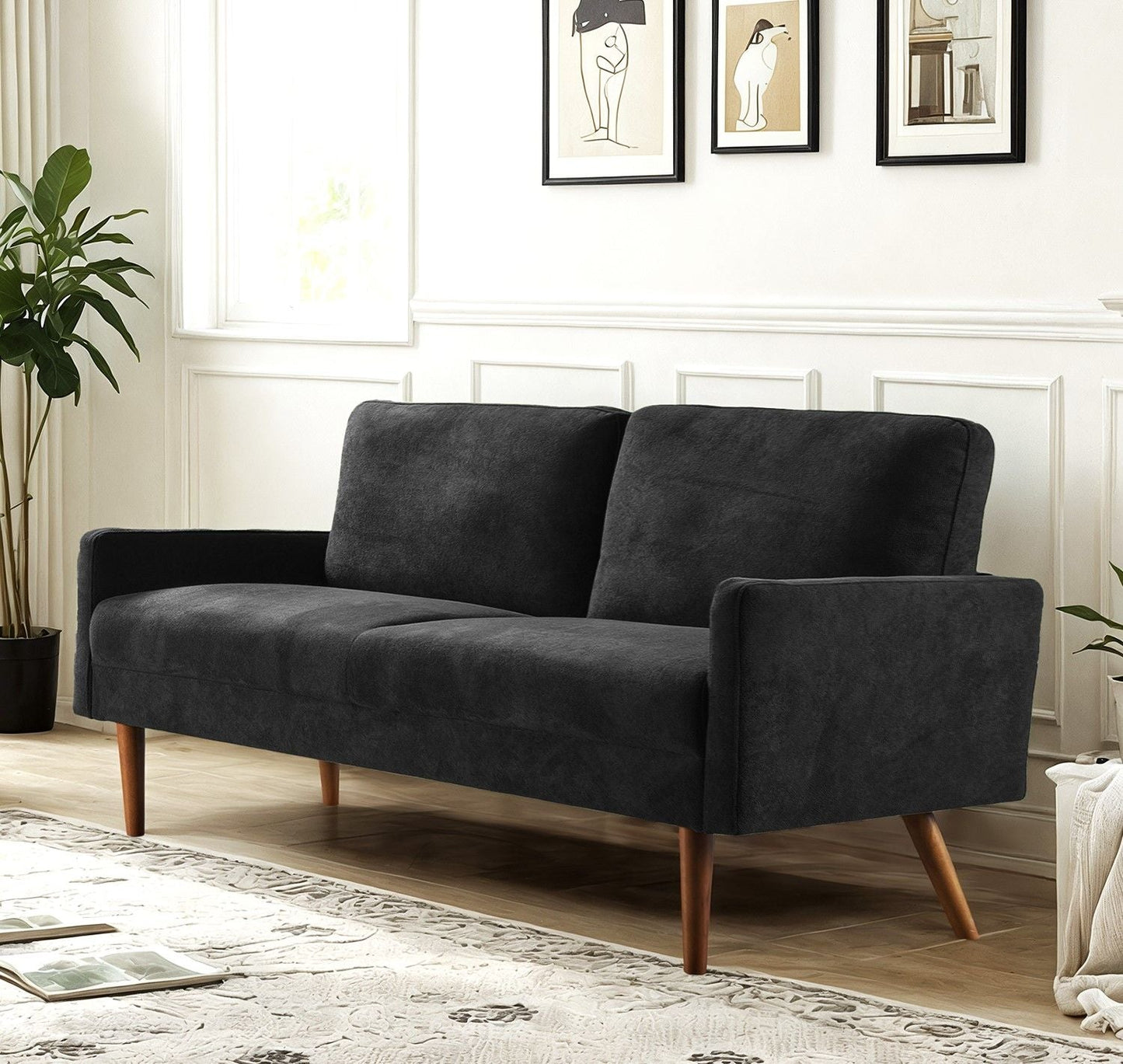 European Style Upholstered 3-Seater Sofa