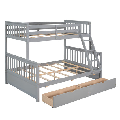 Bunk Bed With Ladders & 2 Storage Drawers