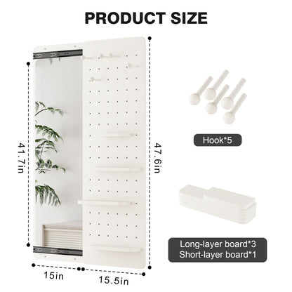 Wall Mounted Full Length Mirror with Shelf