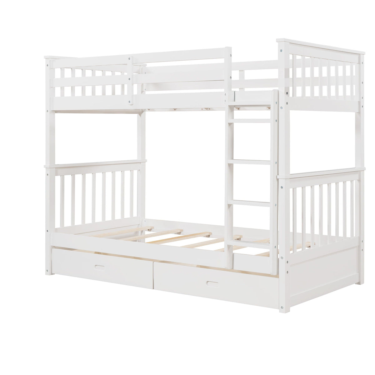 Bunk Bed With Ladders & 2 Storage Drawers