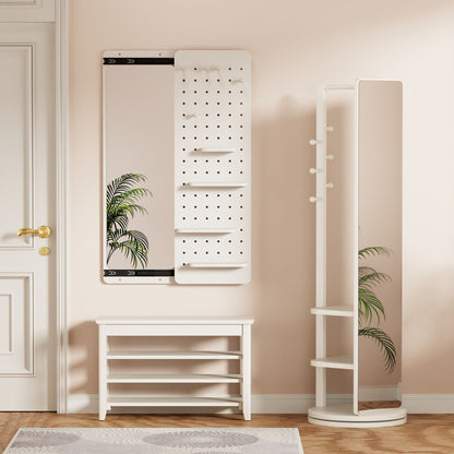 Wall Mounted Full Length Mirror with Shelf