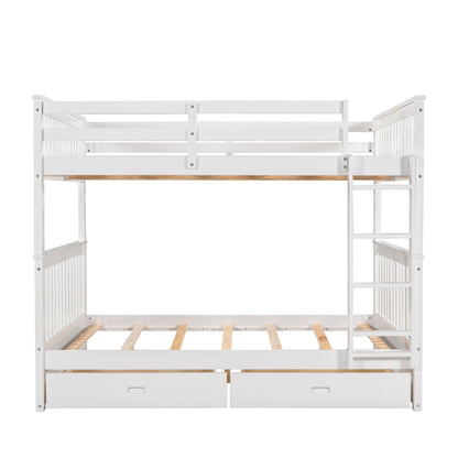 Bunk Bed With Ladders & 2 Storage Drawers