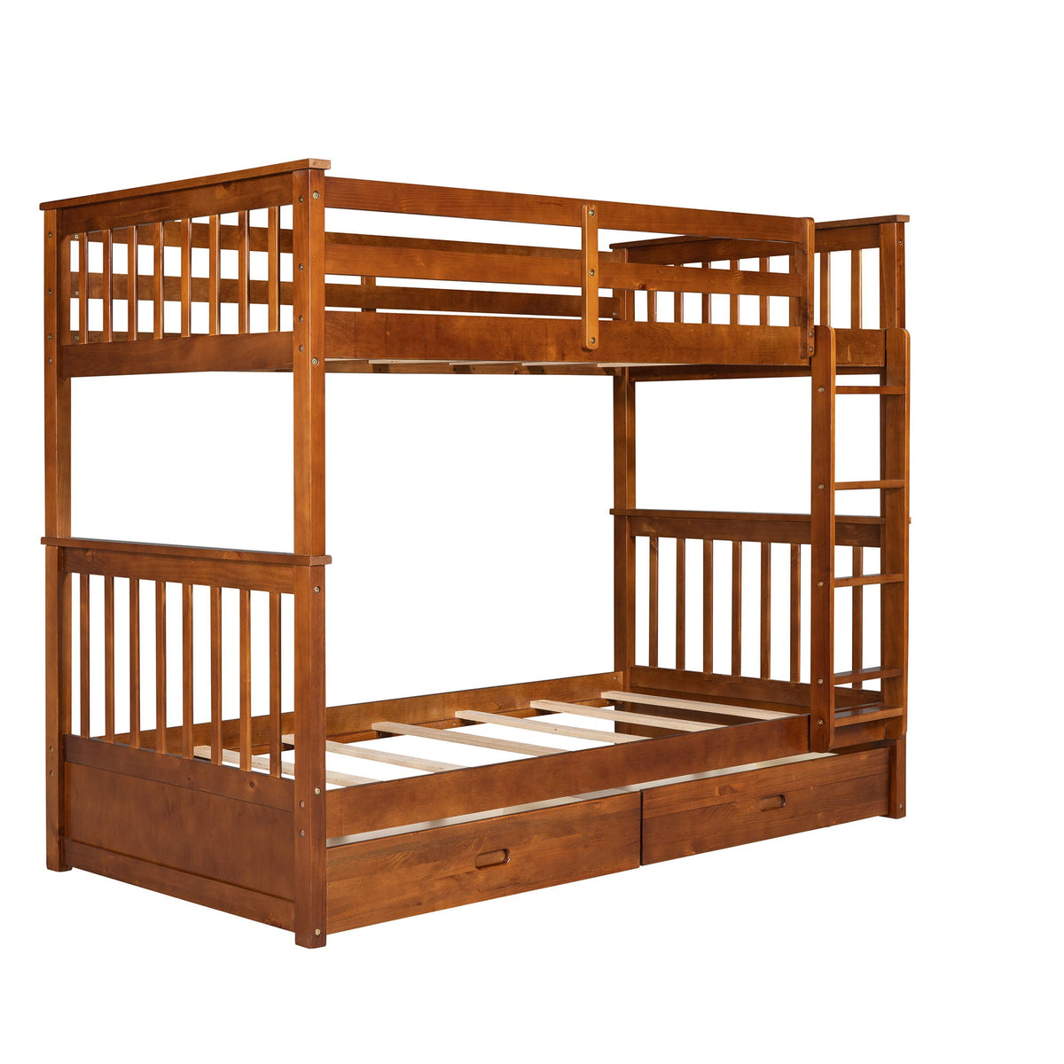 Bunk Bed With Ladders & 2 Storage Drawers