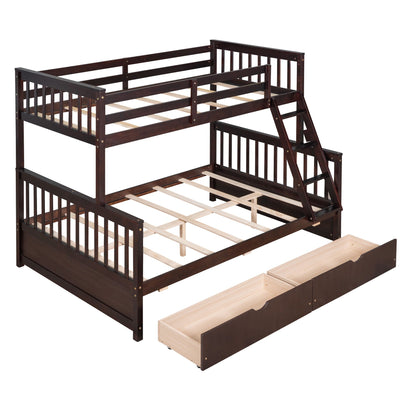 Bunk Bed With Ladders & 2 Storage Drawers