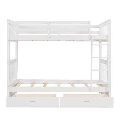 Bunk Bed With Ladders & 2 Storage Drawers