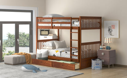Bunk Bed With Ladders & 2 Storage Drawers
