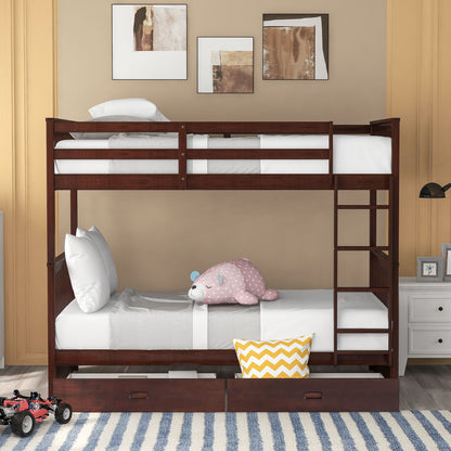 Bunk Bed With Ladders & 2 Storage Drawers