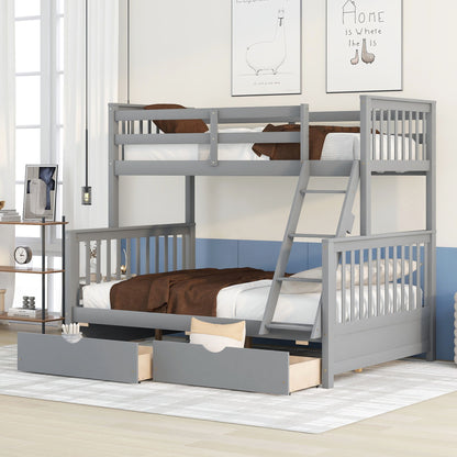 Bunk Bed With Ladders & 2 Storage Drawers
