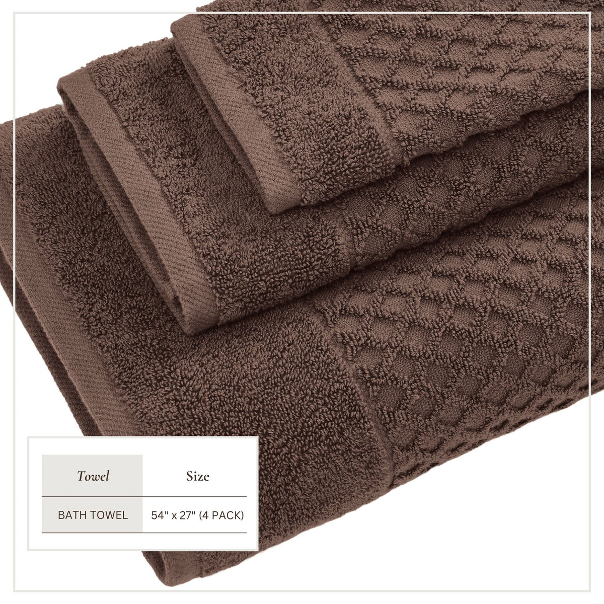 Cotton Diamond Waffle Weave Bath Towel Set
