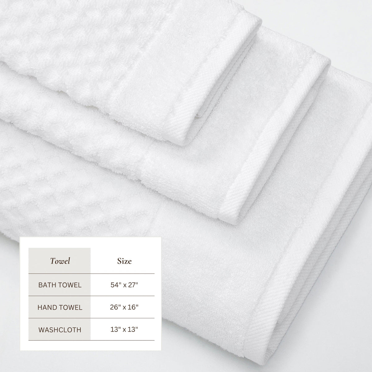 Cotton Diamond Waffle Weave Bath Towel Set