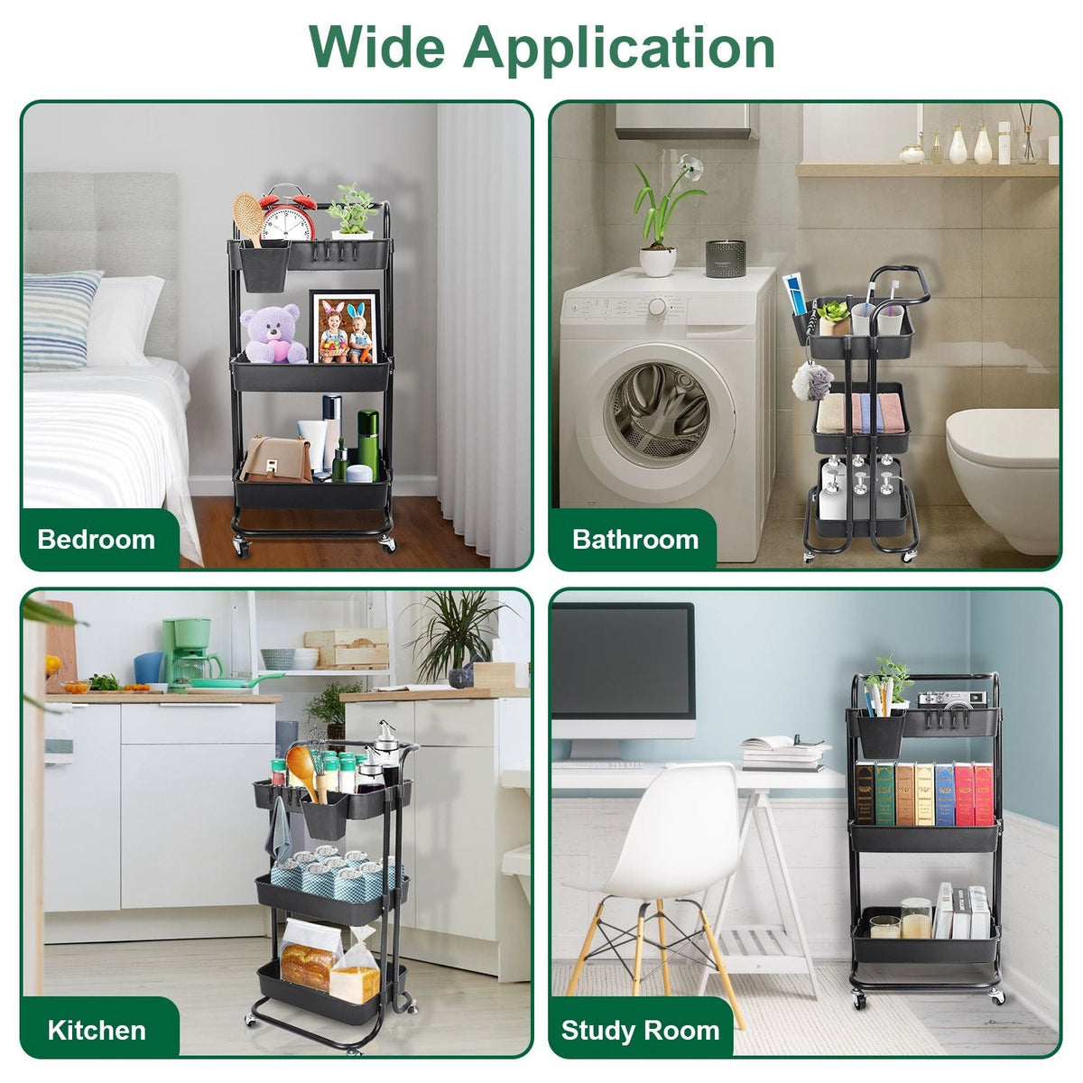 3 Tier Rolling Utility Cart