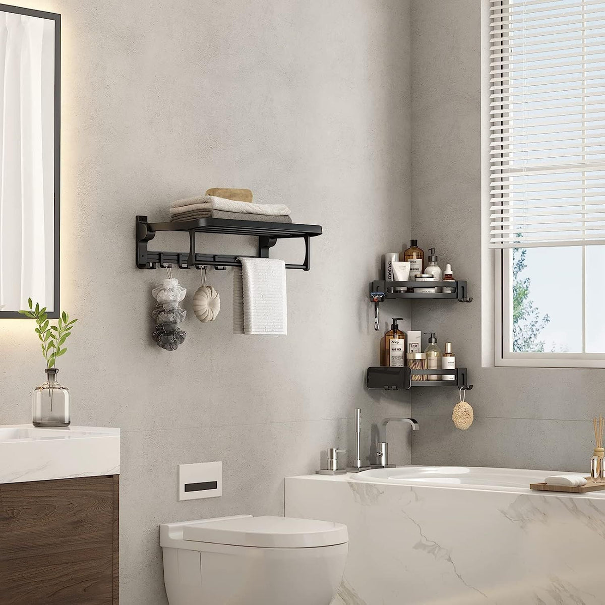 2 Pack No Drill Shower Corner Shelf