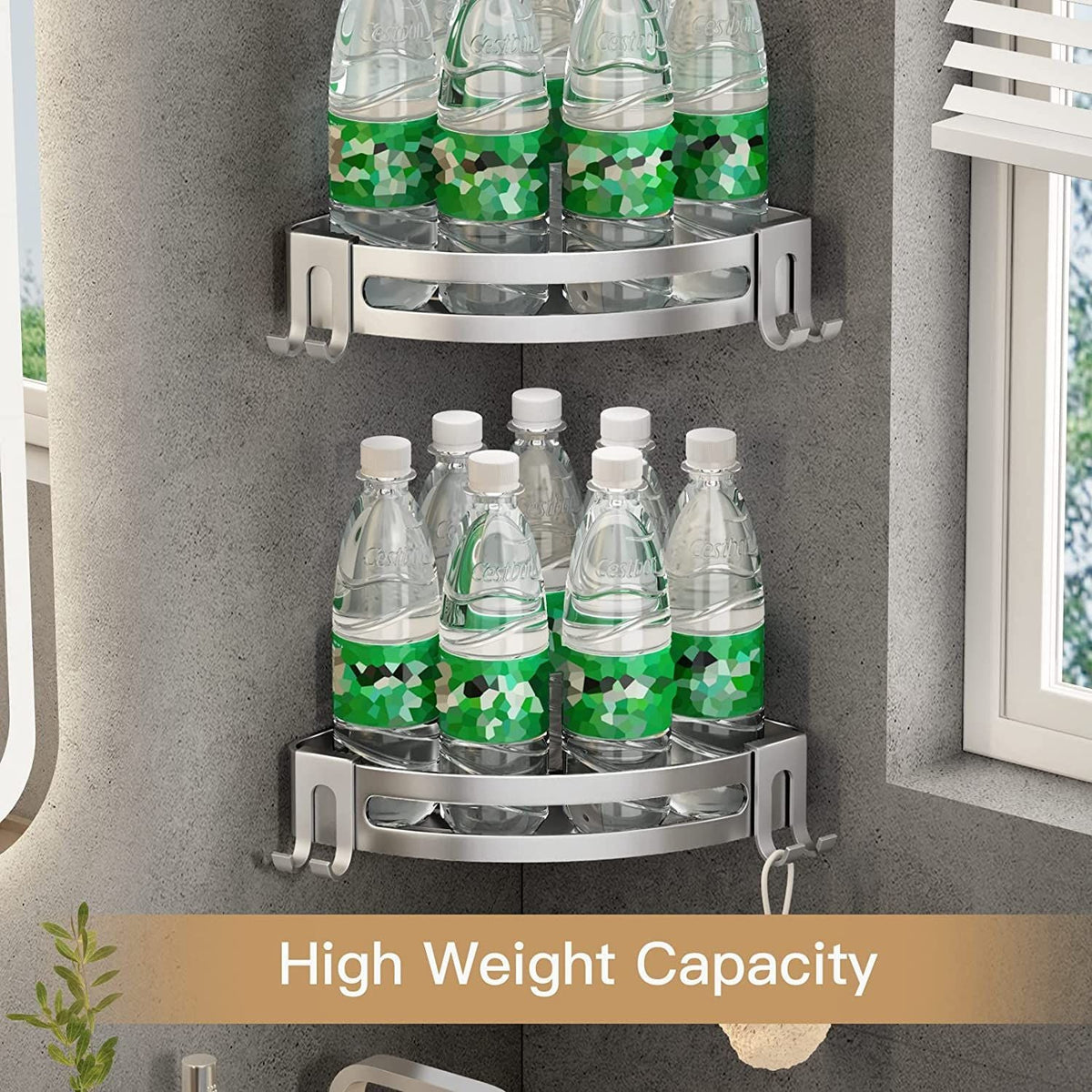 2 Pack No Drill Shower Corner Shelf