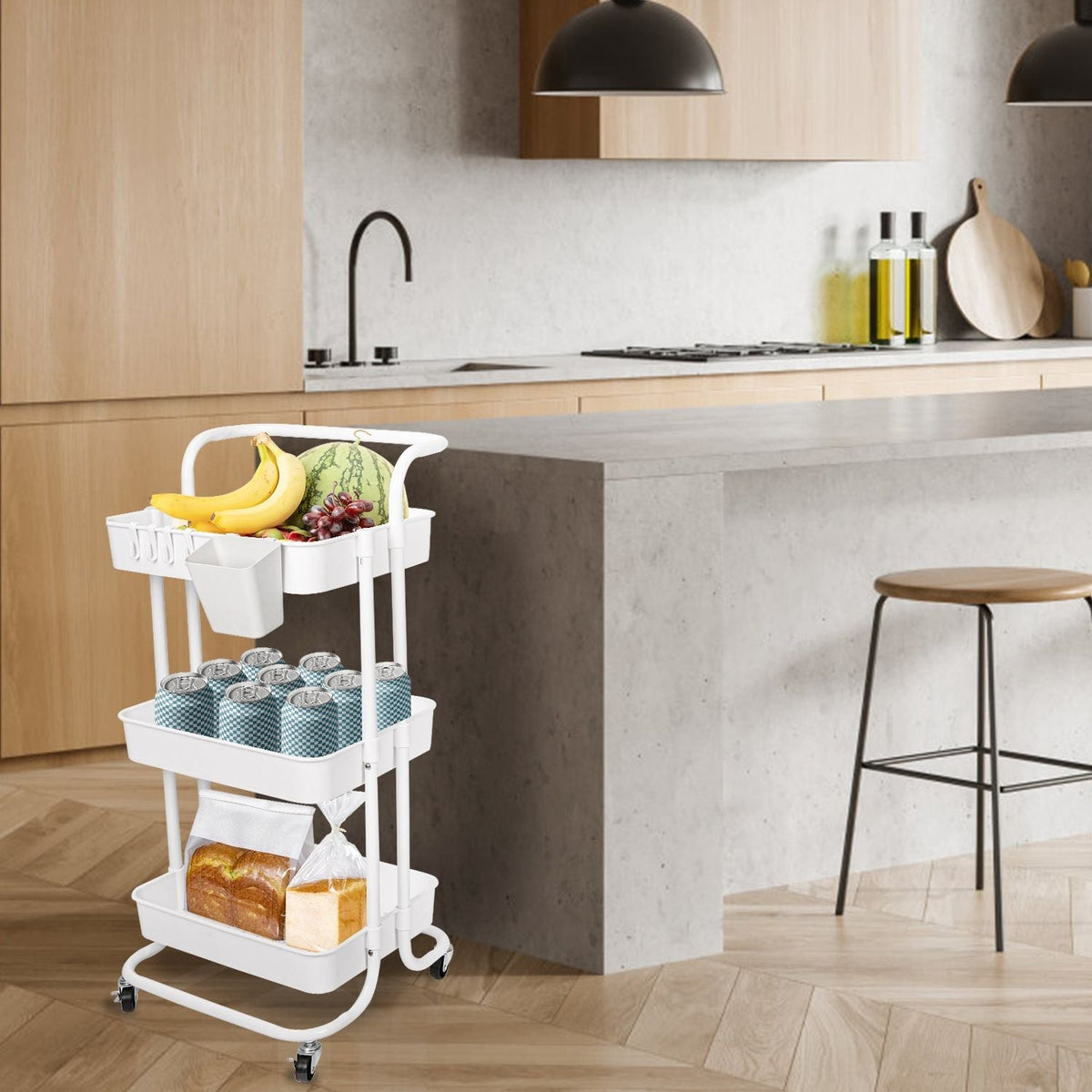 3 Tier Rolling Utility Cart