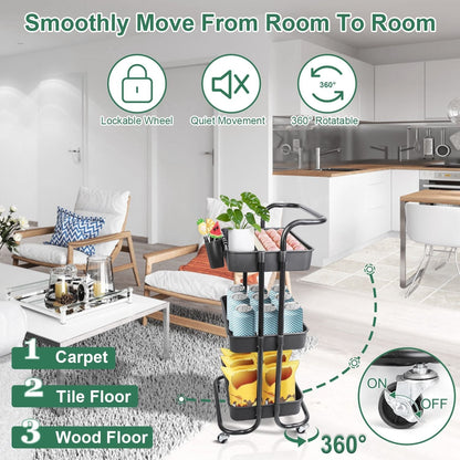 3 Tier Rolling Utility Cart