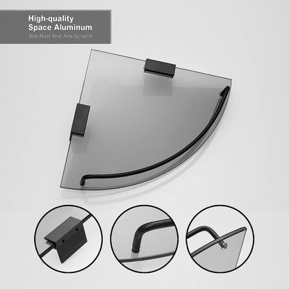 Black Glass Corner Shower Shelf