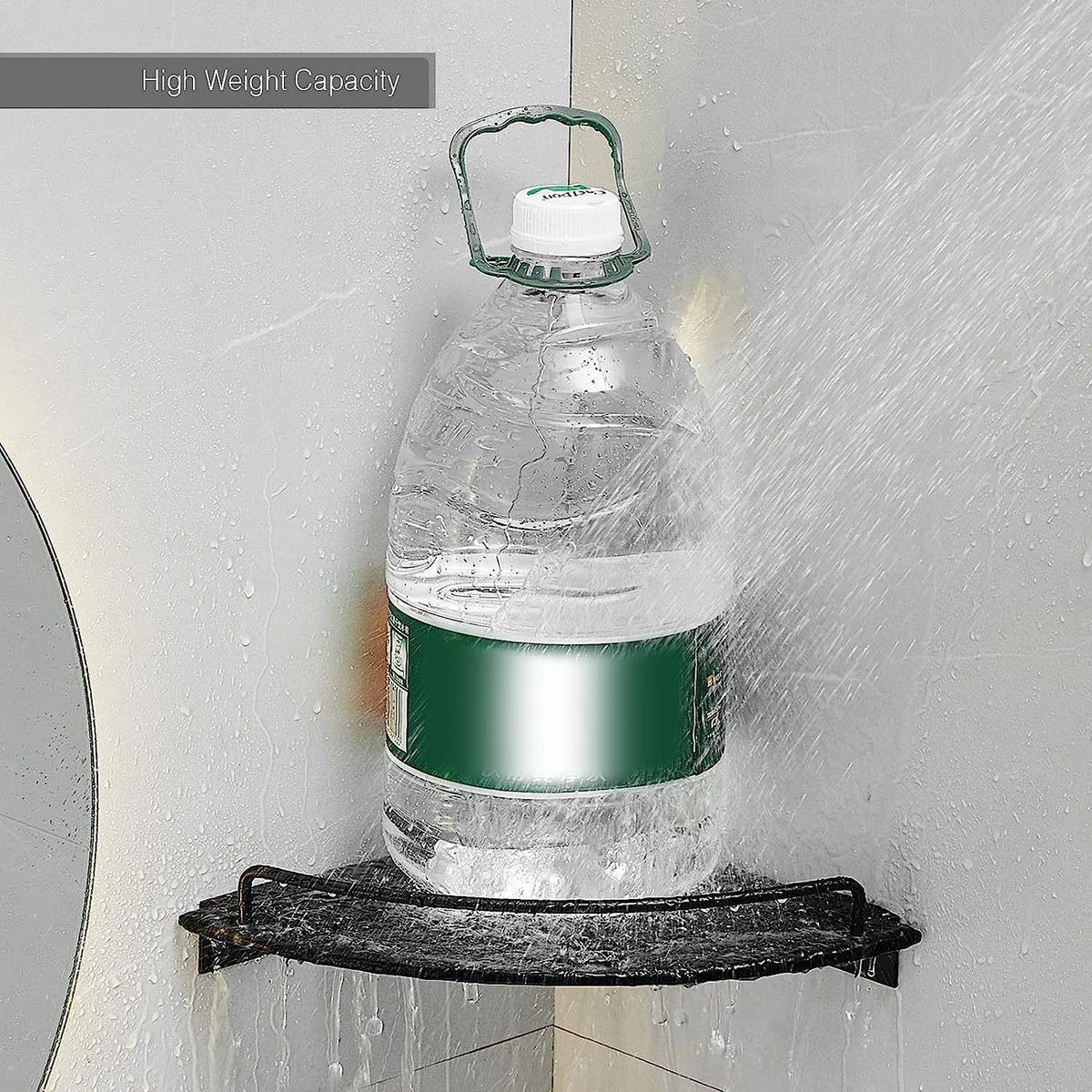 Black Glass Corner Shower Shelf