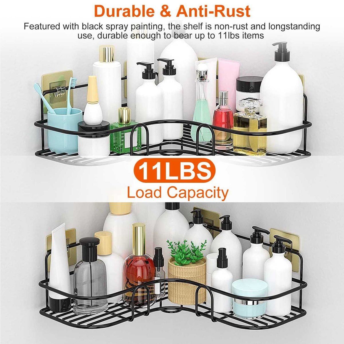 2 Piece Corner Shower Caddy Shelves