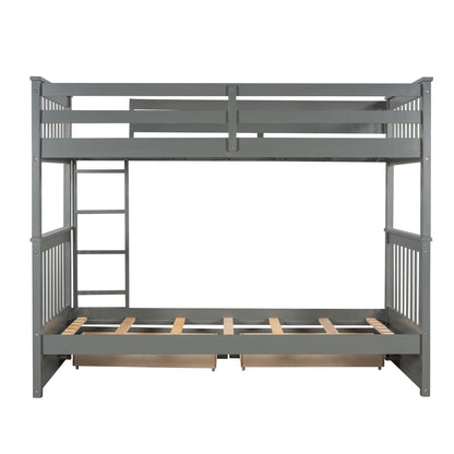 Bunk Bed With Ladders & 2 Storage Drawers