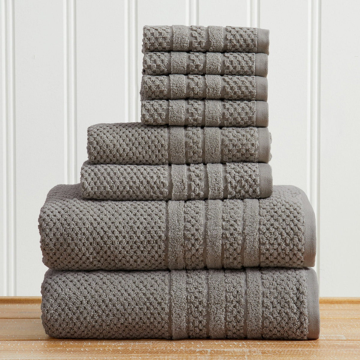 100% Cotton Checkered Jacquard Bath Towel Set