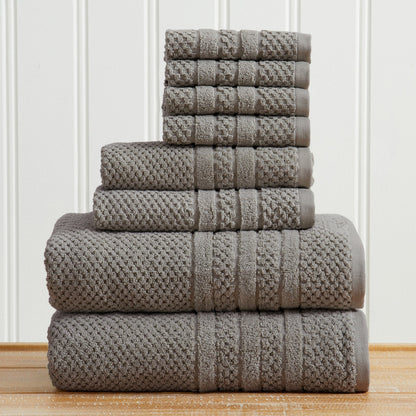 100% Cotton Checkered Jacquard Bath Towel Set