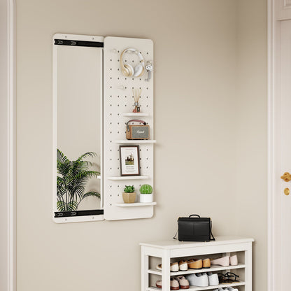Wall Mounted Full Length Mirror with Shelf