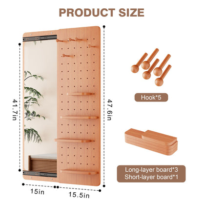 Wall Mounted Full Length Mirror with Shelf