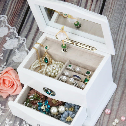 European Style Wooden Musical Jewelry Box