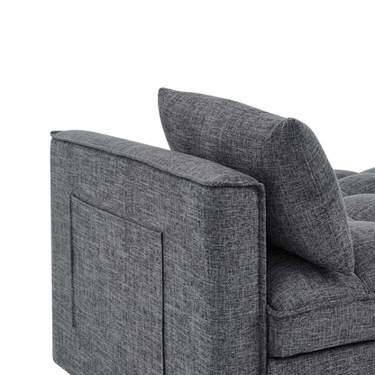 Sienna Tufted Convertible Sleeper Sofa with Chaise