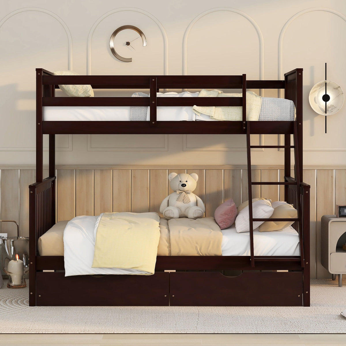 Bunk Bed With Ladders & 2 Storage Drawers