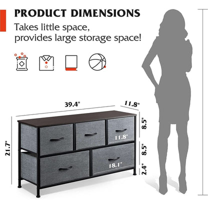 5 Drawer Fabric Dresser Organizer
