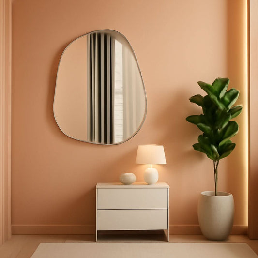 Contemporary Wall Mirror With Gold Fram