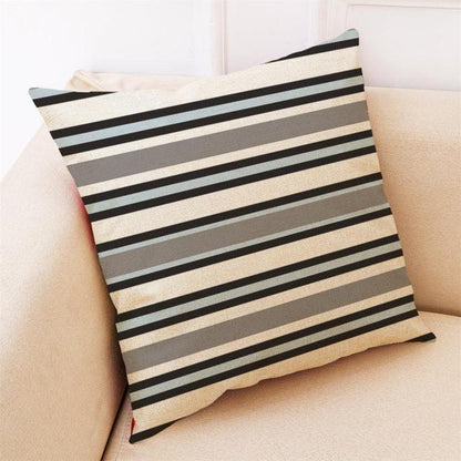 Elegant Geometric Linen Blend Throw Pillow