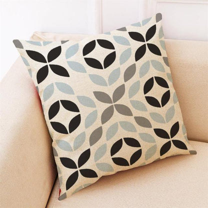 Elegant Geometric Linen Blend Throw Pillow