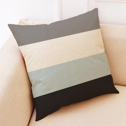 Elegant Geometric Linen Blend Throw Pillow