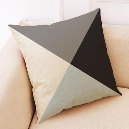 Elegant Geometric Linen Blend Throw Pillow