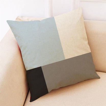 Elegant Geometric Linen Blend Throw Pillow