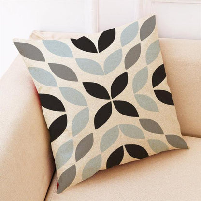 Elegant Geometric Linen Blend Throw Pillow