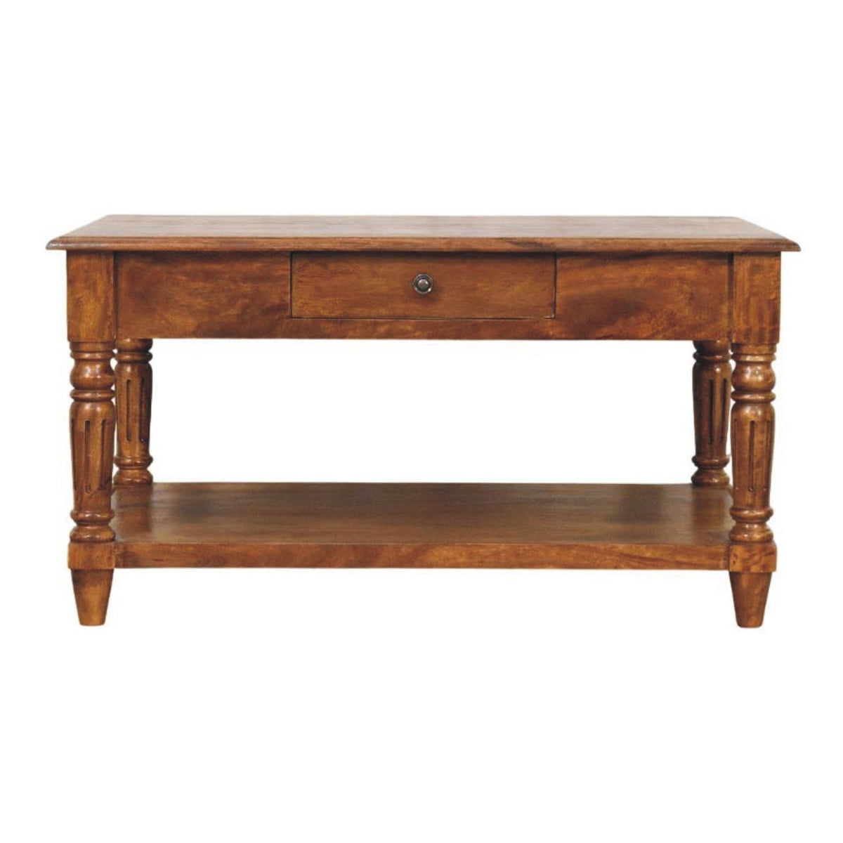 Turned Legs Drawer Table