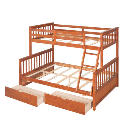 Bunk Bed With Ladders & 2 Storage Drawers